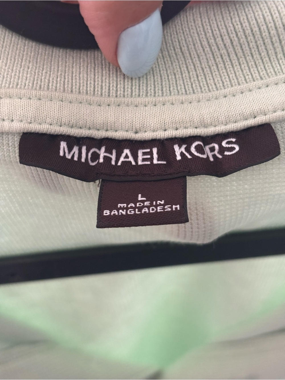 Michael Kors Men's Greenwich Polo Shirt - Sage Green - Size Large - Picture 3 of 3